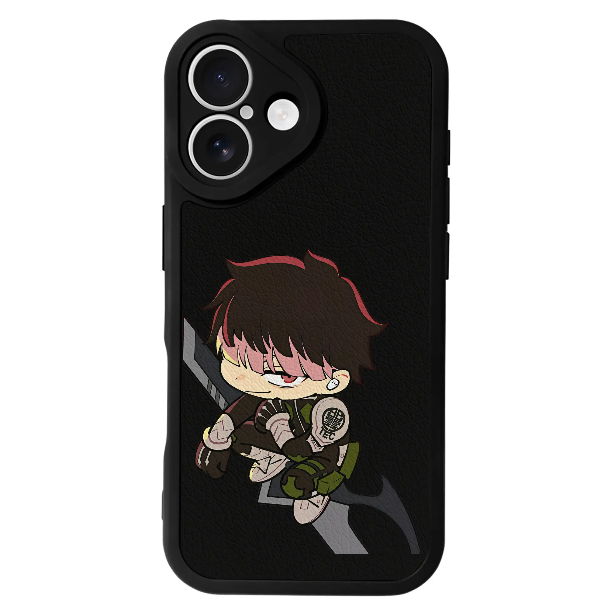 怪獣8号 グッズ,鳴海弦 - IPhone 16シリーズ対応 ・ シリコンスマホケース ・ レザー調 ・ 高精度フィット ・ 耐衝撃 ・ ワイヤレス充電対応 ・ 精密カット